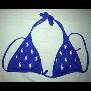 Ralph Lauren royal blue halter bikini top